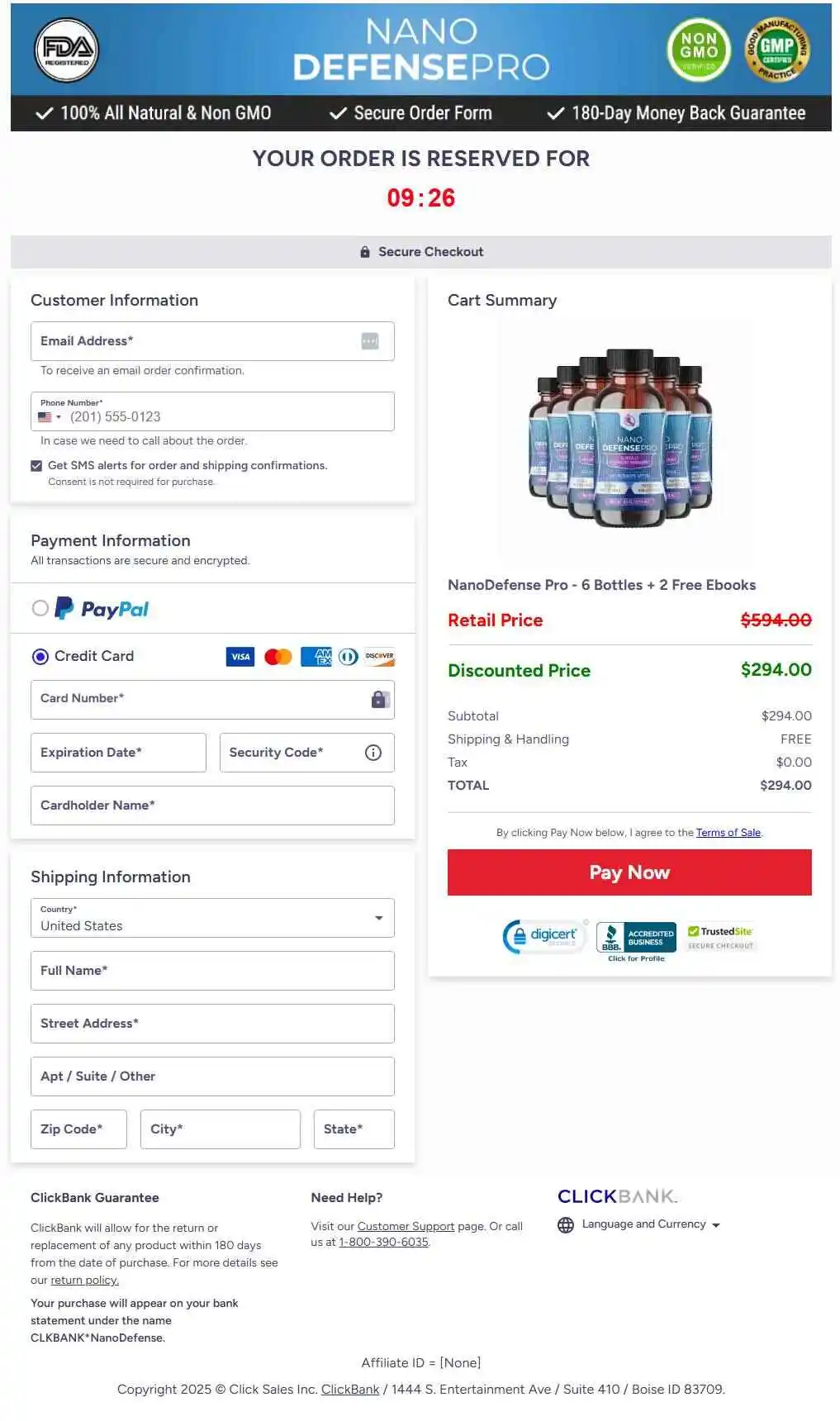 Buy Now nanodefense pro